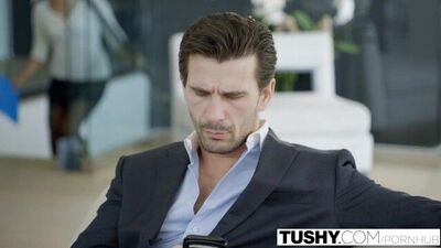 TUSHY Hot Secretary Kate England Gets Anal from Client - sexhihihi.net